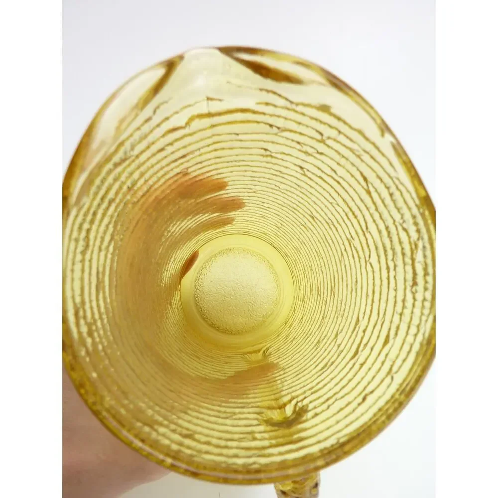 Vintage Small Glass Juice Bedside Pitcher Soreno Honey Gold Yellow 1970s MCM